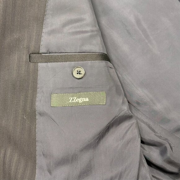 Ermenegildo Zenga Suit "Z Zegna" City Fit Striped Navy Blue 2pc Wool 44L 38x32 - Picture 7 of 12